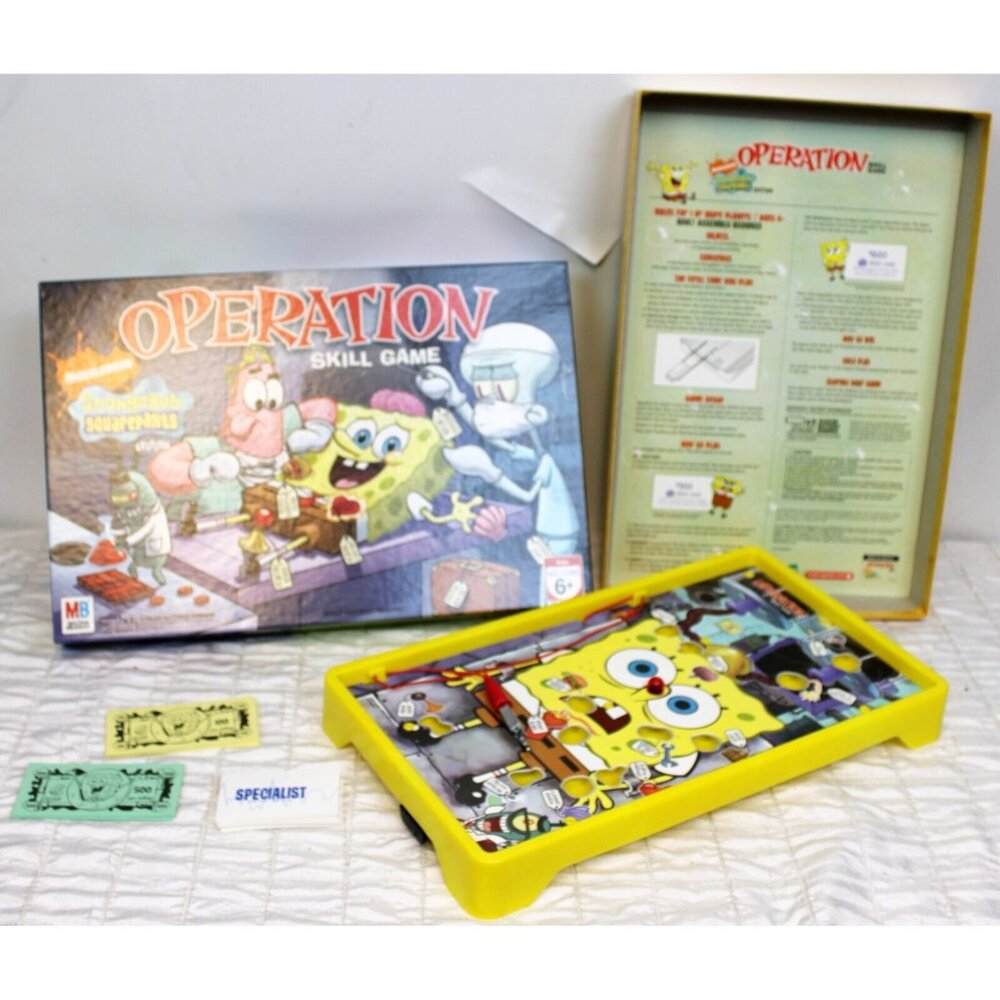 MB SpongeBob Operation Game Skill Money Precision Rage Bone Funatomy Electric